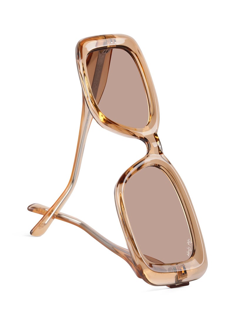 Woggles - Red Pappy Eldrion Beige Oversized Sunglasses - Image 1