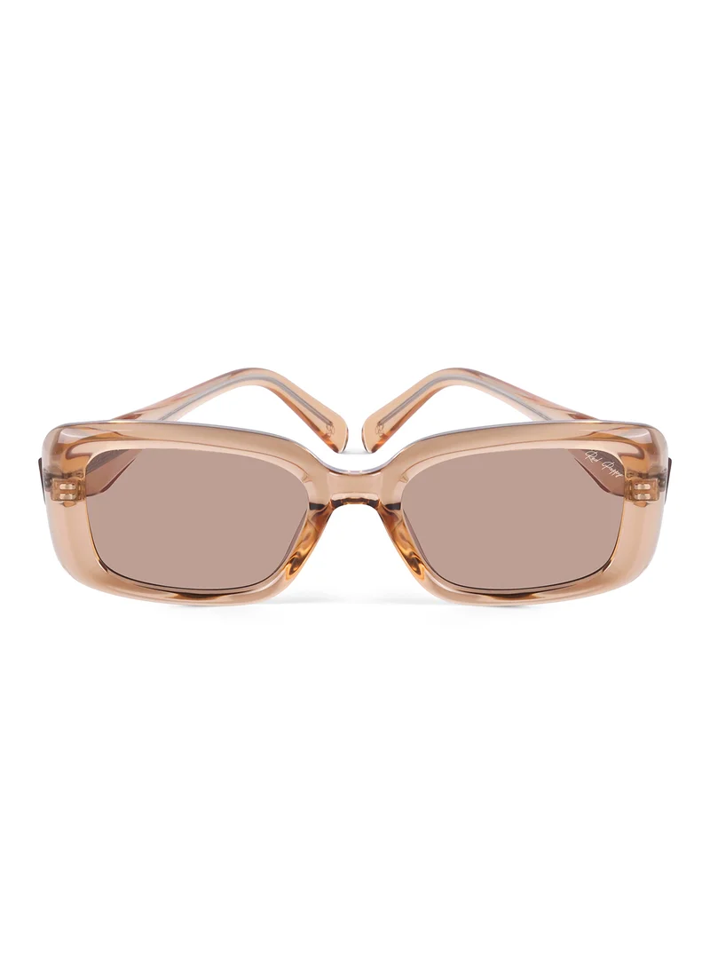 Woggles Red Pappy Eldrion Beige Oversized Sunglasses