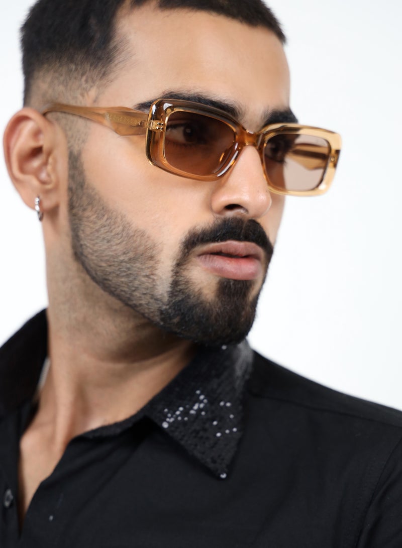 Red Pappy Eldrion Beige Oversized Sunglasses