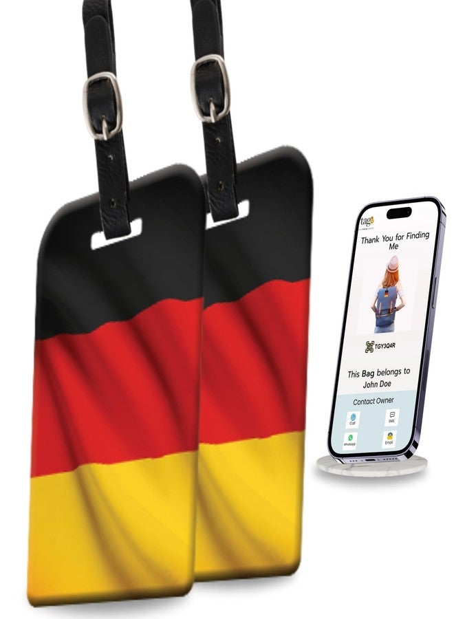 tag8 Bag Security Luggage Tags, 2 Pcs Germany Flag Bag Tags with Airport Tracer Code, Suitcase Luggage Tags Travel Suitcase Baggage Handbag Tag | Stop Losing, Start Tagging - Image 1