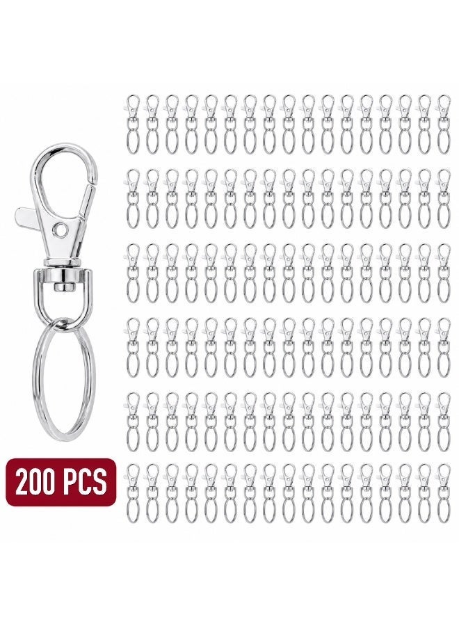 KeyAmor 200-Piece Silver DIY Keychain Hardware Set With Swivel Clasps Split Rings Chains And Opening Rings - Image 1