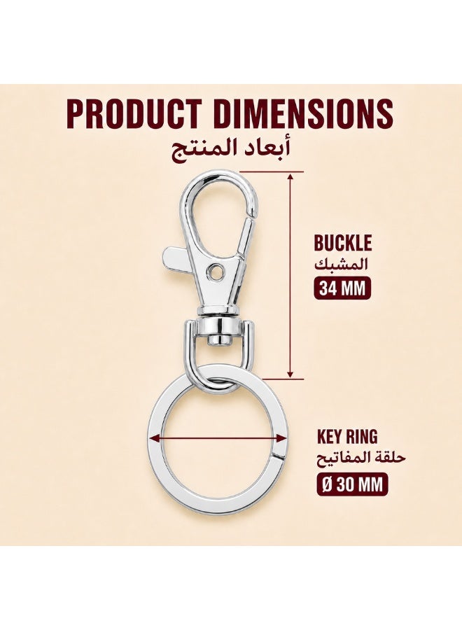 KeyAmor 200-Piece Silver DIY Keychain Hardware Set With Swivel Clasps Split Rings Chains And Opening Rings - Image 5