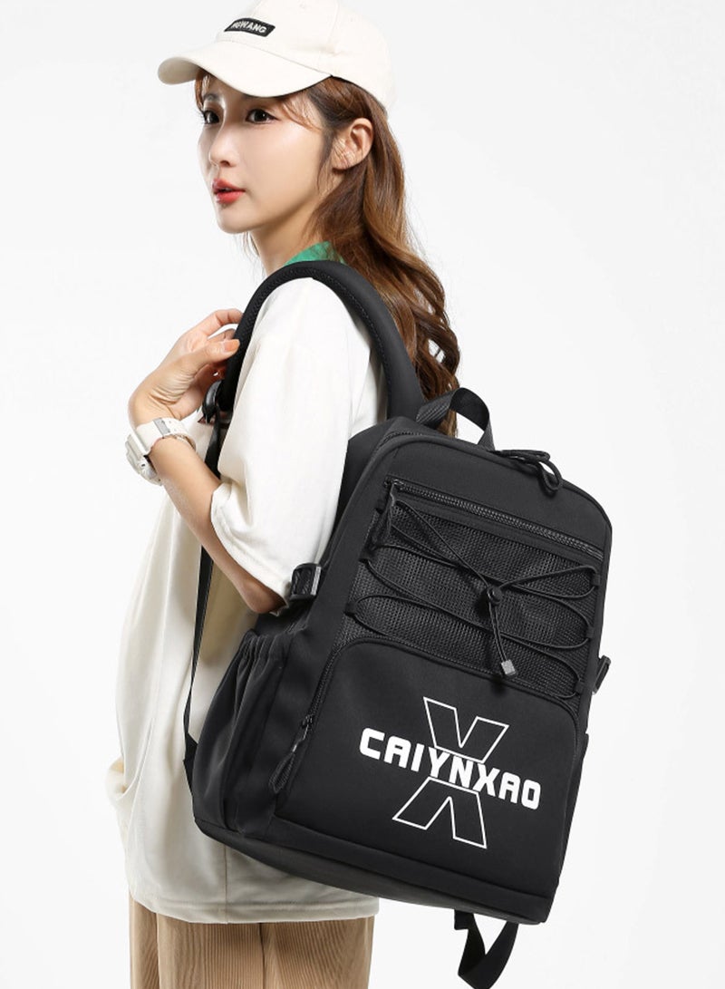 Sharpdo Versatile Waterproof Black Backpack for College, Travel & Hiking Lightweight Rucksack for Men and Women - Image 3