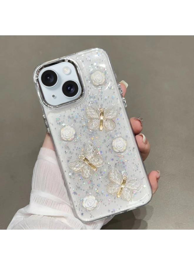S-TOP Case For iPhone 15 Plus Glitter 3D Butterfly TPU Phone Case - Image 1