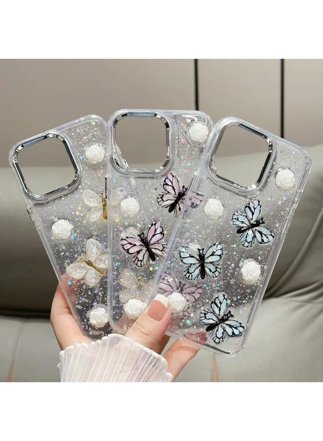 S-TOP Case For iPhone 15 Plus Glitter 3D Butterfly TPU Phone Case - Image 2