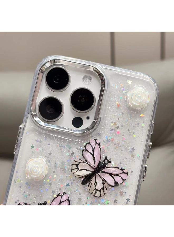 S-TOP Case For iPhone 15 Plus Glitter 3D Butterfly TPU Phone Case - Image 5