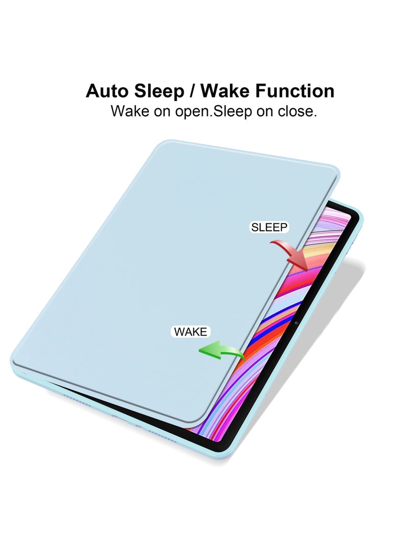 URBBKING - Rotating Case Compatible with Redmi Pad Pro 12.1 inch/ Xiaomi Poco Pad 12.1 inch,360 Degree Rotating Stand Cover, Multi-Angle Viewing Folio Cover with Pencil Holder Blue - Image 1