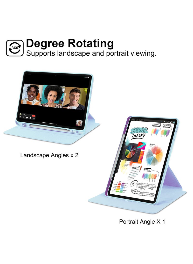 URBBKING - Rotating Case Compatible with Redmi Pad Pro 12.1 inch/ Xiaomi Poco Pad 12.1 inch,360 Degree Rotating Stand Cover, Multi-Angle Viewing Folio Cover with Pencil Holder Blue - Image 1