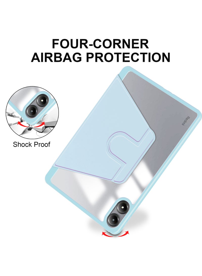 URBBKING - Rotating Case Compatible with Redmi Pad Pro 12.1 inch/ Xiaomi Poco Pad 12.1 inch,360 Degree Rotating Stand Cover, Multi-Angle Viewing Folio Cover with Pencil Holder Blue - Image 1
