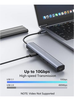 Apera Nr7 5in1 Type-C Hub To 4 Type-C Pd 60W Port 1 USB 3.0 Port 10GBPS Data Transfer Speed ​​Aluminum Case  - Image 2