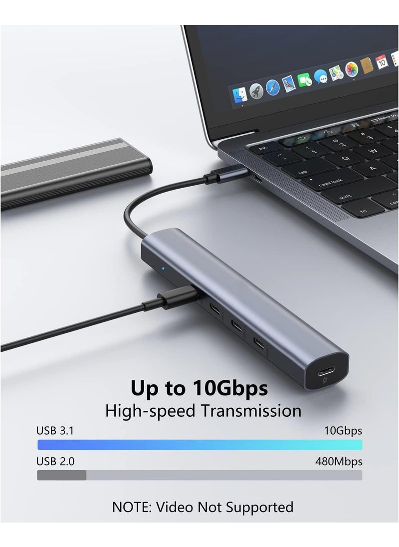 Apera - Nr7 5in1 Type-C Hub To 4 Type-C Pd 60W Port 1 USB 3.0 Port 10GBPS Data Transfer Speed ​​Aluminum Case - Image 1
