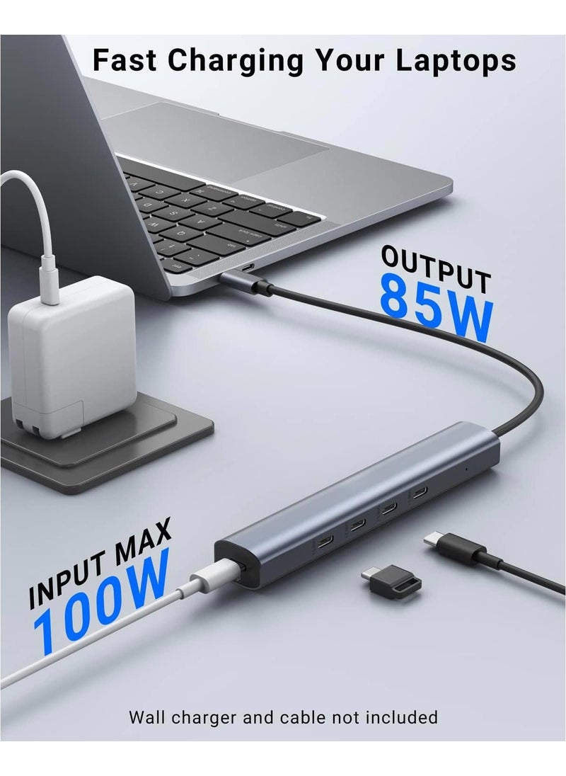 Apera - Nr7 5in1 Type-C Hub To 4 Type-C Pd 60W Port 1 USB 3.0 Port 10GBPS Data Transfer Speed ​​Aluminum Case - Image 1