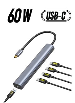 Apera Nr7 5in1 Type-C Hub To 4 Type-C Pd 60W Port 1 USB 3.0 Port 10GBPS Data Transfer Speed ​​Aluminum Case  - Image 1