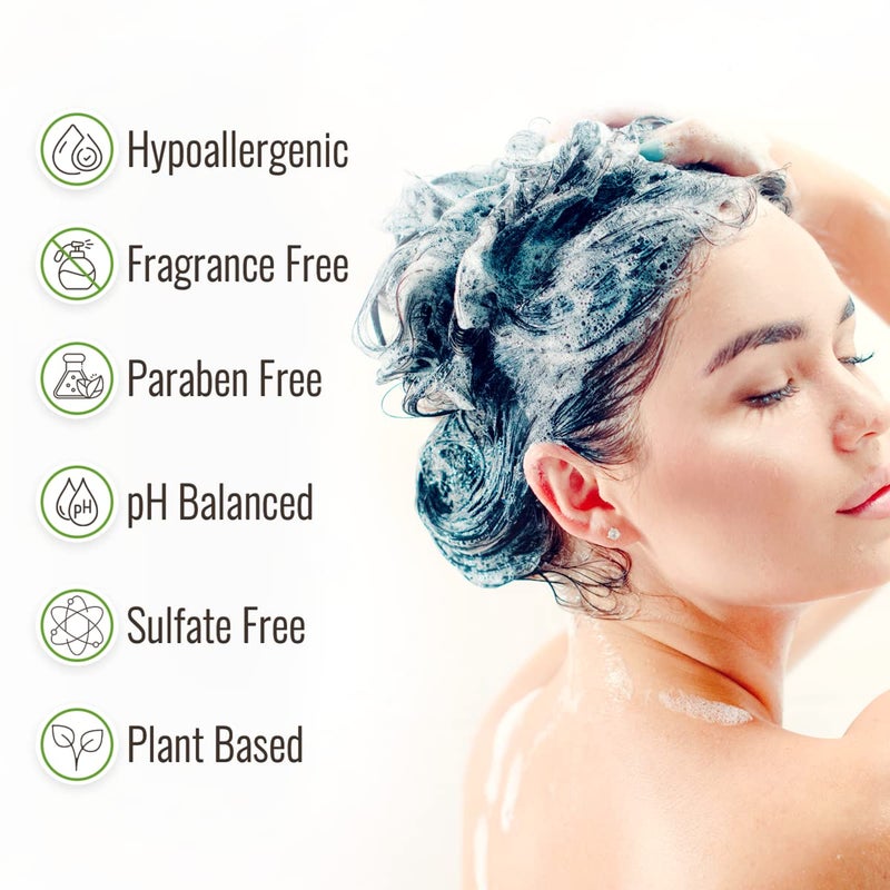 Wild Naturals Tea Tree Oil Shampoo and Conditioner Set - Dry Scalp Treatment for Itchy Relief - Anti-Dandruff Thickening Formulas for Men & Women, All Hair Types - Image 3