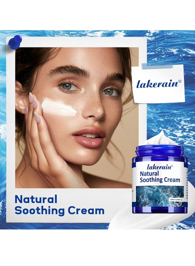 100ml Natural Soothing Cream Hydrating Healing Antibacterial Cream for Psoriasis Eczema Reduce Redness Dryness Moisturizing Soothing and Nourishing Cream with Aloe Vera Niacinamide Face Moisturizing Body Lotion Face Cream