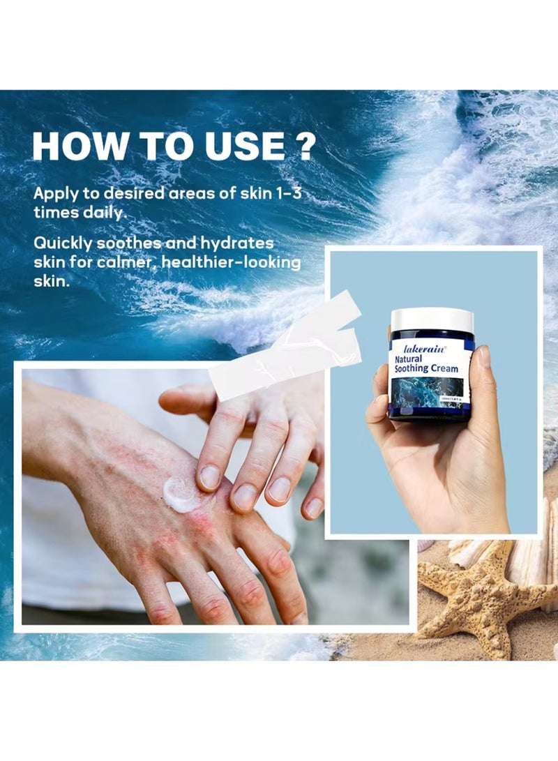 100ml Natural Soothing Cream Hydrating Healing Antibacterial Cream for Psoriasis Eczema Reduce Redness Dryness Moisturizing Soothing and Nourishing Cream with Aloe Vera Niacinamide Face Moisturizing Body Lotion Face Cream