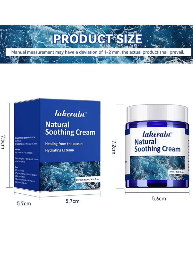 100ml Natural Soothing Cream Hydrating Healing Antibacterial Cream for Psoriasis Eczema Reduce Redness Dryness Moisturizing Soothing and Nourishing Cream with Aloe Vera Niacinamide Face Moisturizing Body Lotion Face Cream