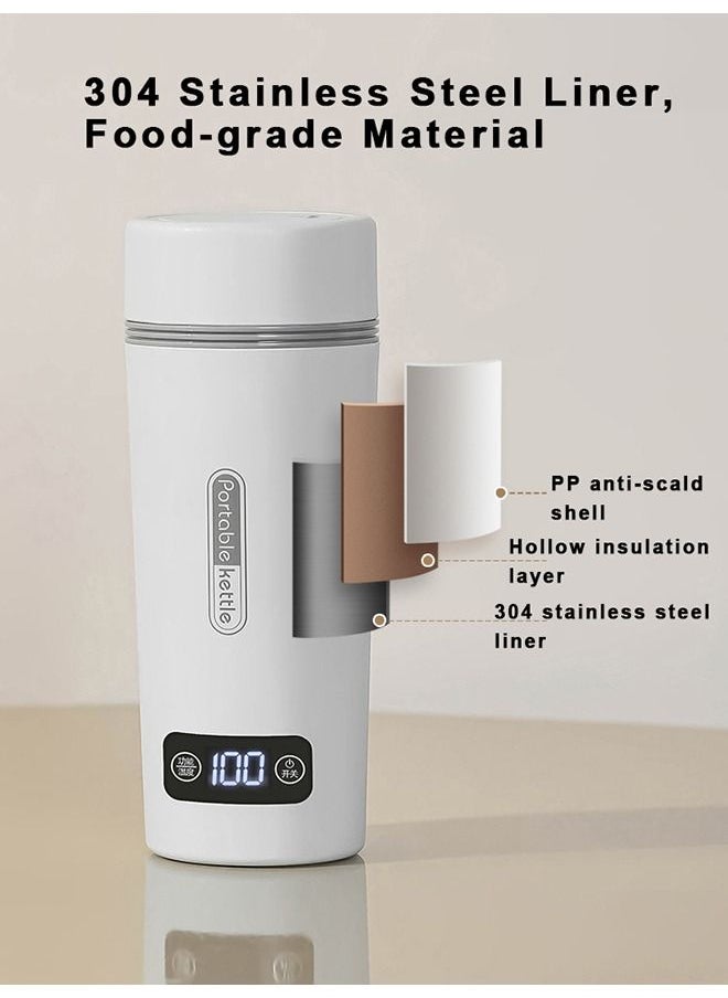 XiuWoo - Multifunction Portable Electric Kettle for Boiling Water 350ML Insulation Travel Beaker Tea Kettle Hot Water Boiler Stainless Steel Automatic Shut Off for Making Tea Coffee Baby Milk - Image 1