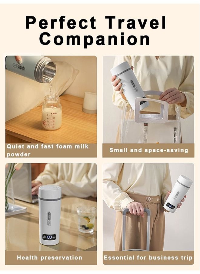 XiuWoo - Multifunction Portable Electric Kettle for Boiling Water 350ML Insulation Travel Beaker Tea Kettle Hot Water Boiler Stainless Steel Automatic Shut Off for Making Tea Coffee Baby Milk - Image 1