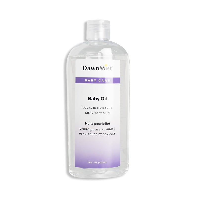 DawnMist Dukal Dawn Mist Baby Oil with Dispensing Cap 16 oz Bottle Pack of 1  Hypoallergenic Moisturizing Baby Skin Care Gentle and NonIrritating Formula - Image 1