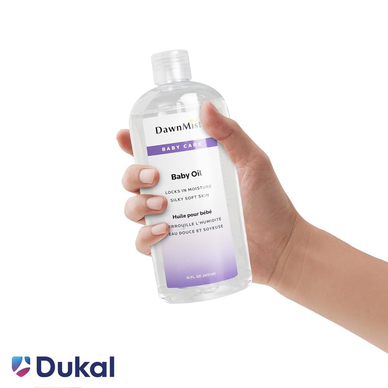 DawnMist Dukal Dawn Mist Baby Oil with Dispensing Cap 16 oz Bottle Pack of 1  Hypoallergenic Moisturizing Baby Skin Care Gentle and NonIrritating Formula - Image 3