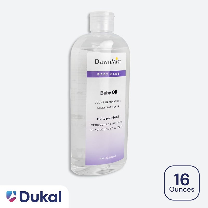 DawnMist Dukal Dawn Mist Baby Oil with Dispensing Cap 16 oz Bottle Pack of 1  Hypoallergenic Moisturizing Baby Skin Care Gentle and NonIrritating Formula - Image 2