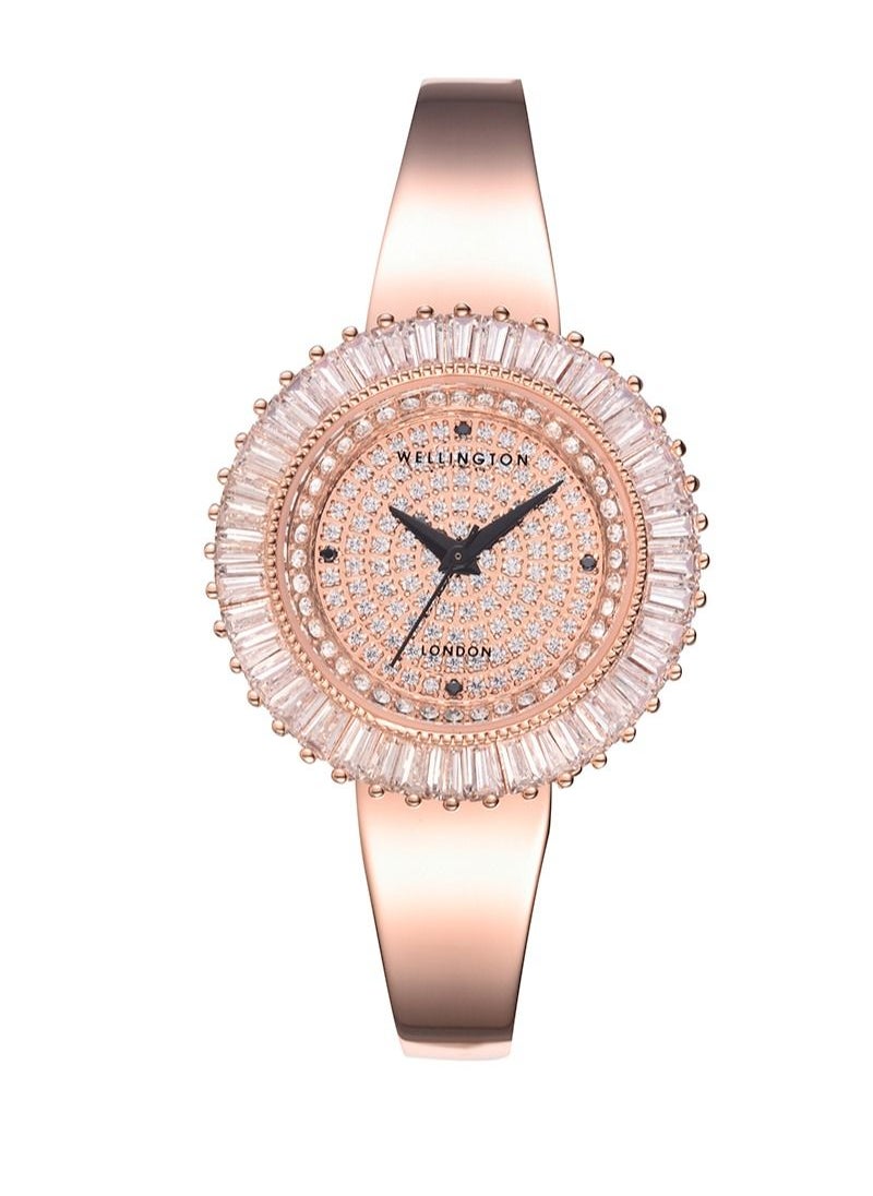 Wellington - Women's Luxury Diamond Rose Gold Tone Stainless Steel 3 Pointer Quartz Wrist Watch with Gift Box - Image 1