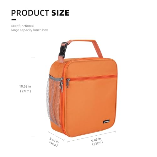 Lovoeo Lunch box Lunch bag for men women Insulated Lunchbox Lunch bags for Work Picnic Travel (Orange) - Image 2