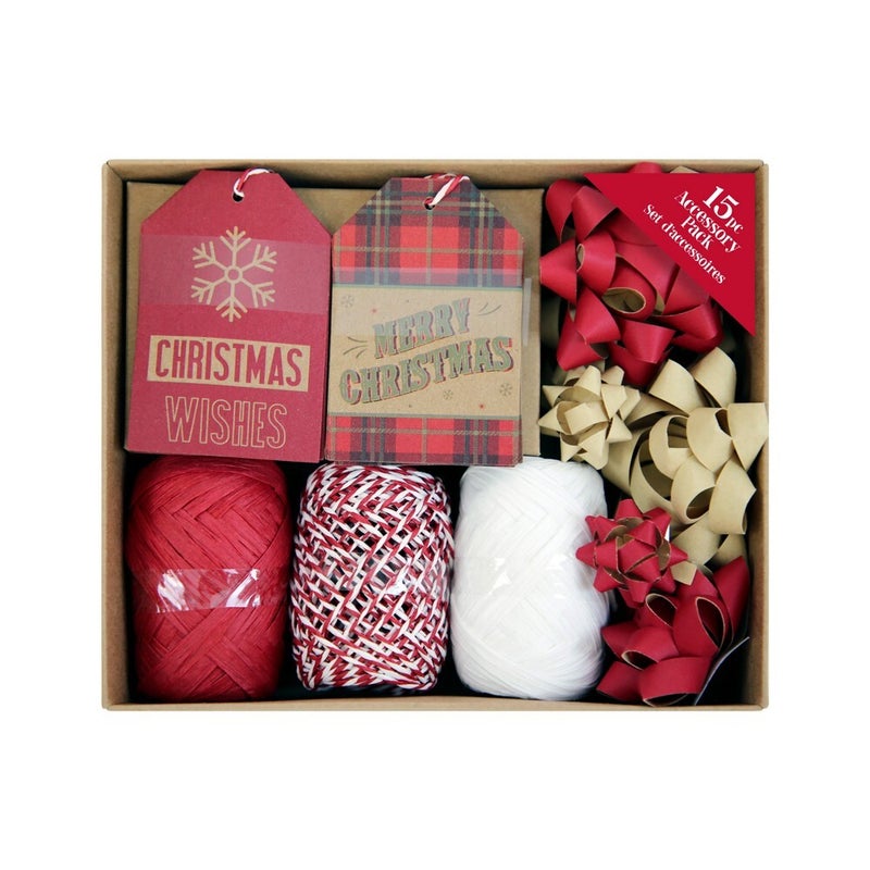 بطاقات هدايا كرافت من يوروراب 15 قطعة مع شريط - مجموعة إكسسوارات بني ريفي لعيد الميلاد، عيد الميلاد، الزفاف، الحفلات ولف الهدايا DIY