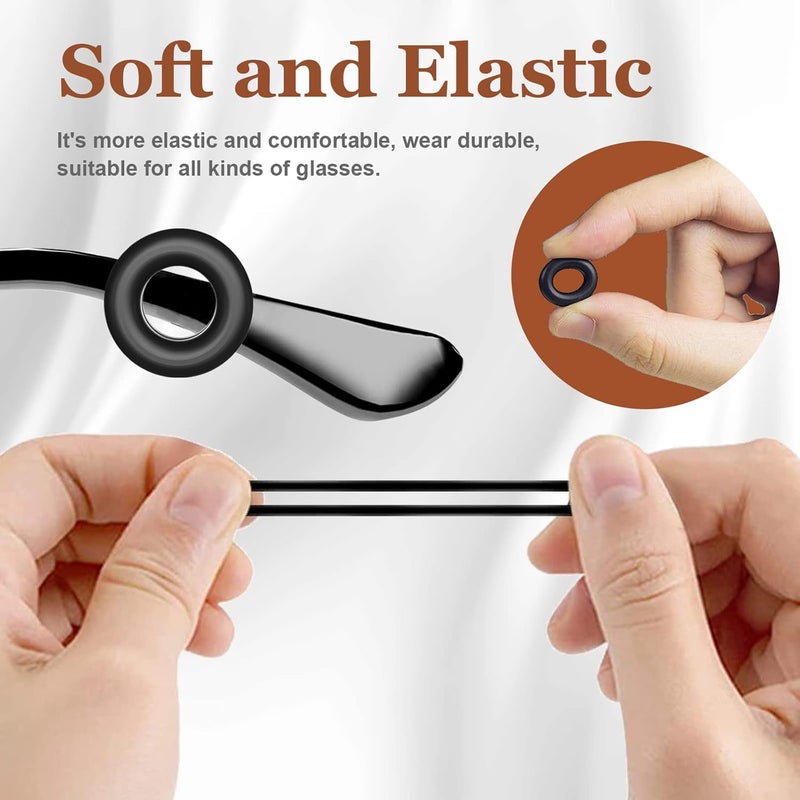 SMARTTOP 14 Pairs Eyeglass Ear Grips Sleeve Holder-Eyeglasses Ear Hooks -Comfort Anti-Slip glasses ear grip-For Kids and Adults Sunglasses, Reading Glasses, Sport Eyewear (Black) - Image 4