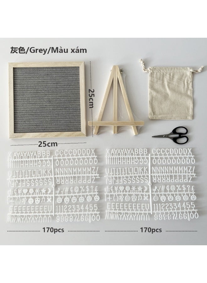 Double Sided Felt Letter Board with Rustic Wood Frame,439 Precut White Letters,Months u0026 Days u0026 Script Cursive Words,Wall u0026 Tabletop Display Decor(25.4 x 25.4 cm） - Image 2