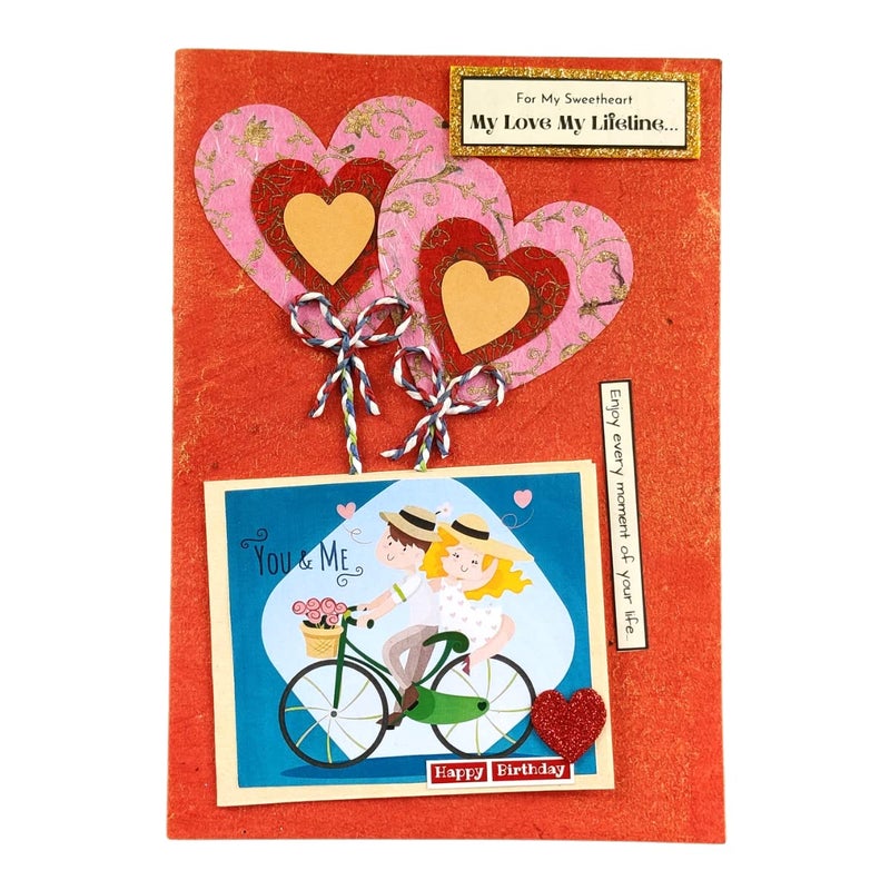 Generic Natal Crafts handmade Happy Birthday love greeting card for your loving husband/wife/boyfriend/girlfriend/fiance/fiancee | Special happy birthday gift for love (card size: 7 inch x 10 inch) 1 Piece  - Image 1