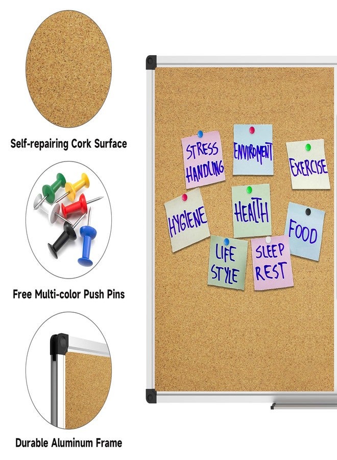 XBoard Magnetic whiteboard 36 x 24 - Combo Whiteboard Dry Erase Board Cork Board 36 x 24 - Image 2