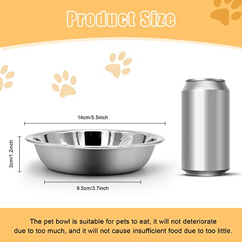 MicoSim Stainless Steel Cat Bowl - Shallow Wide Flat Cats Food Bowls,Metal Kitten Dishes Whisker Friendly Fatigue Relief,Replacement Basic Kitty Plates for Elevated Stand,Dishwasher Safe（Set of 2） - Image 2