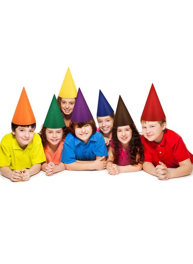 Satinior 7 Pieces Gnome Hats Dwarf Hats Felt Cone Party Hat Colorful Elf Hat For Costume Accessory Party Favors - Image 3