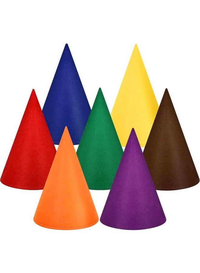 Satinior 7 Pieces Gnome Hats Dwarf Hats Felt Cone Party Hat Colorful Elf Hat For Costume Accessory Party Favors - Image 2