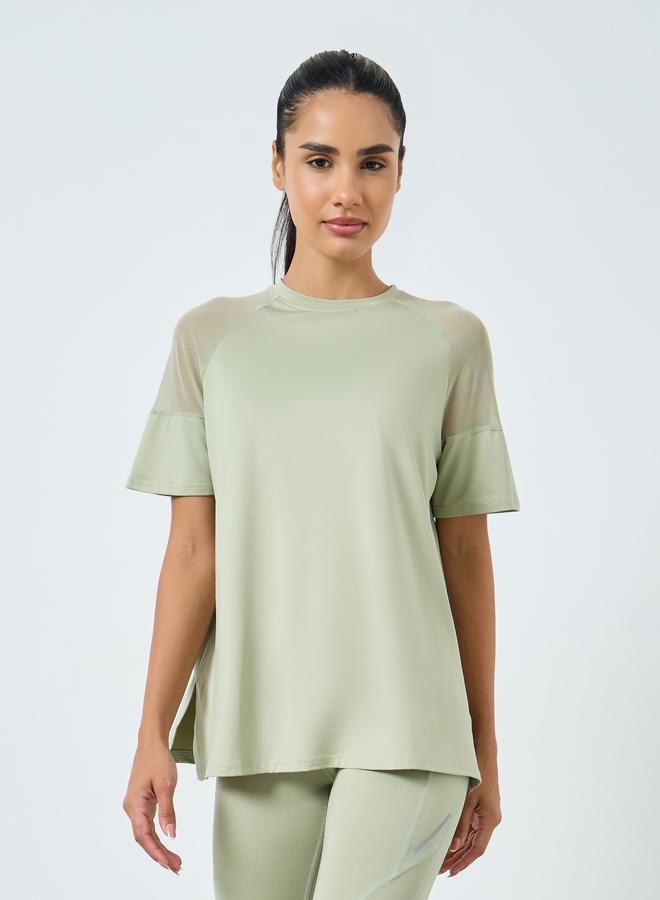 ستايلي اكتيف مجموعة من 3 - بلوزة شبكية وحمالة صدر رياضية مزدوجة مع ليقنز - Image 5