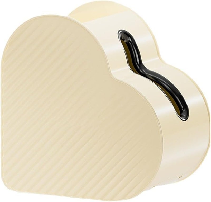 غطاء صندوق المناديل على شكل قلب كريمي مع تخزين لغرفة المعيشة - Image 1