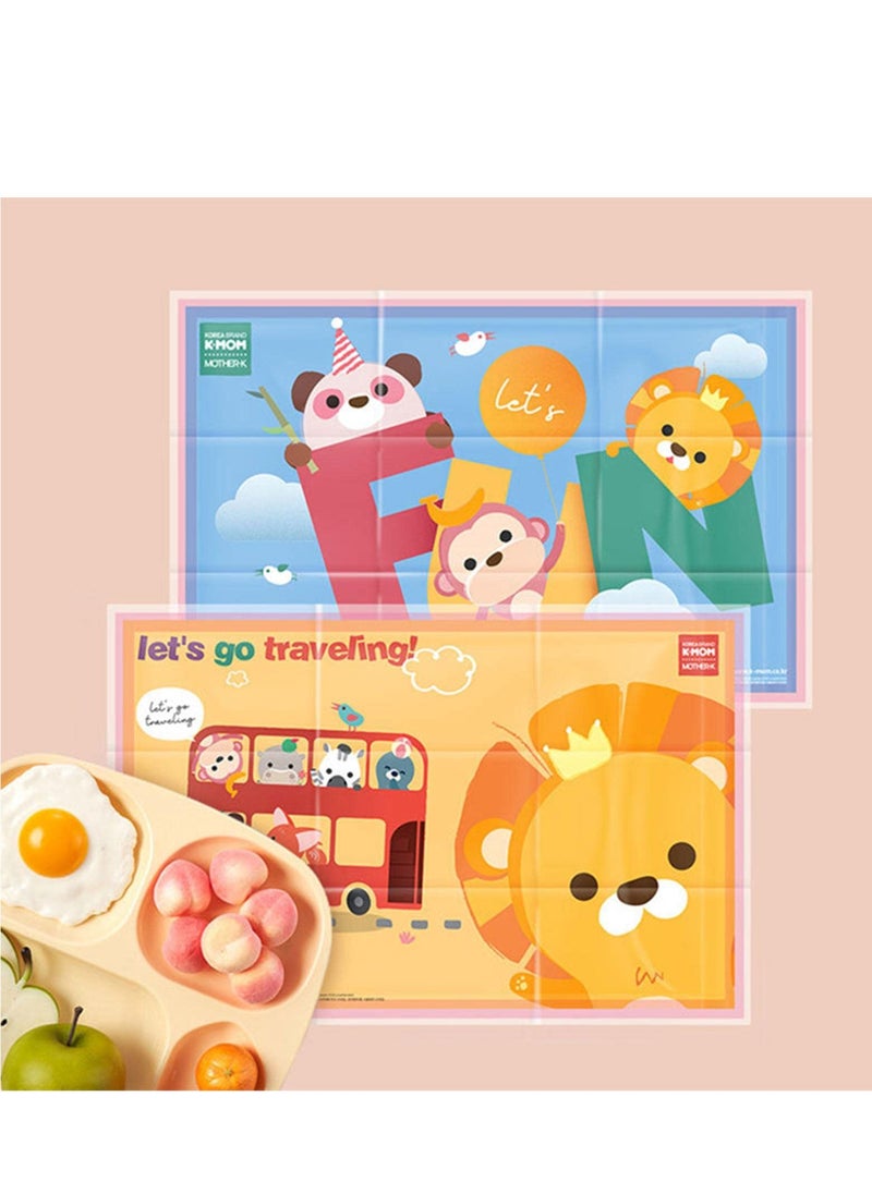 Excefore - Disposable Stick-on Placemats, 20 Pack Waterproof Placemats, Restaurant Toddler Portable Table Mats for boy& Girl, Children, Perfect for Dining, Playing Art(Animal) - Image 1