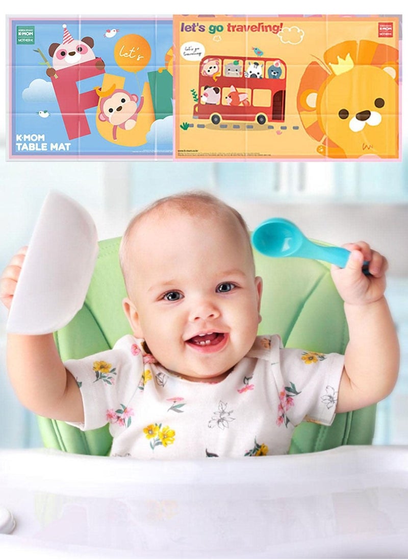 Excefore - Disposable Stick-on Placemats, 20 Pack Waterproof Placemats, Restaurant Toddler Portable Table Mats for boy& Girl, Children, Perfect for Dining, Playing Art(Animal) - Image 1