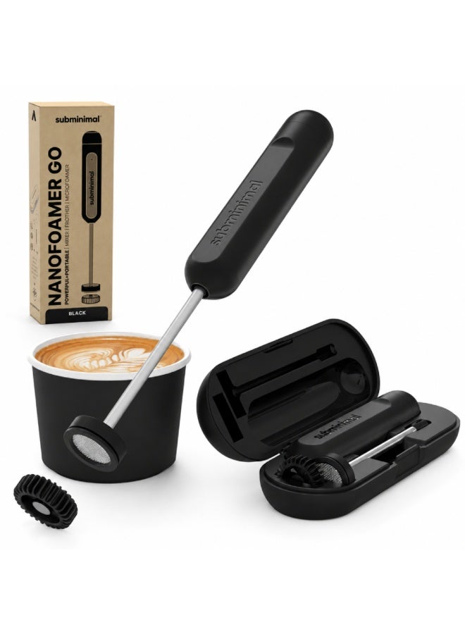 صبمينيمال جهاز NanoFoamer GO القابل لإعادة الشحن لرغوة الحليب، أسود، جهاز محمول عبر USB-C لتحضير الميكروفوم لفن اللاتيه والكابتشينو والفلات وايت والقهوة - Image 3