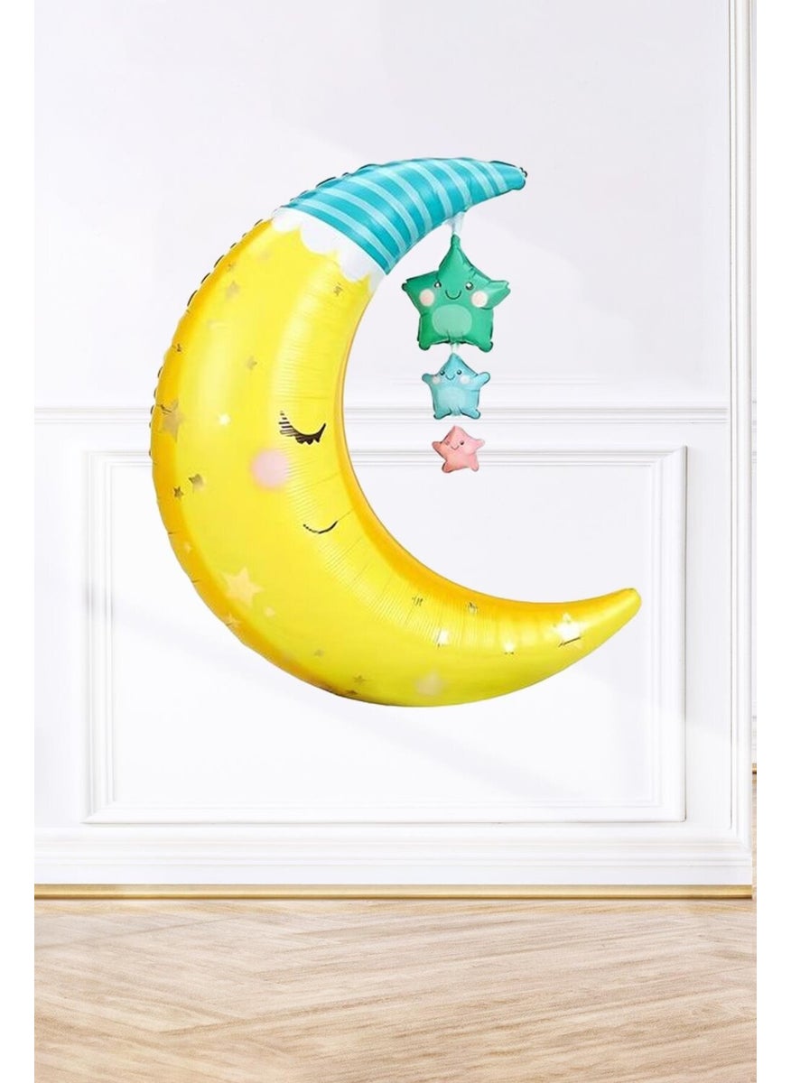 Pekshop - Sleeping Moon Foil Balloon Moon Grandfather Balloon 78CM - Image 1