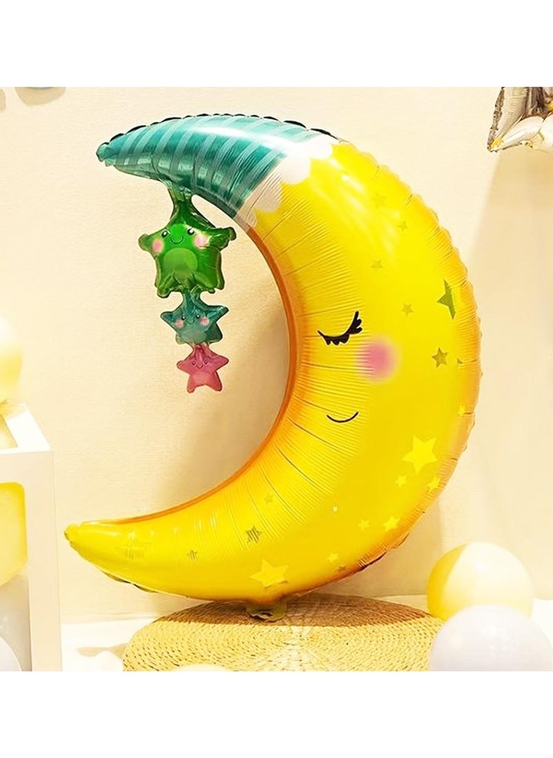 Pekshop - Sleeping Moon Foil Balloon Moon Grandfather Balloon 78CM - Image 1