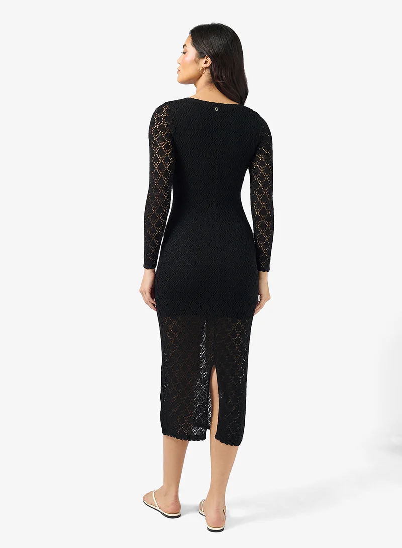 GUESS Alba Pointelle Maxi Dress