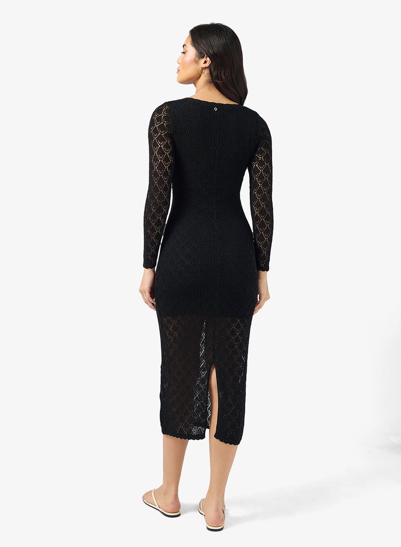 GUESS Alba Pointelle Maxi Dress - Image 2