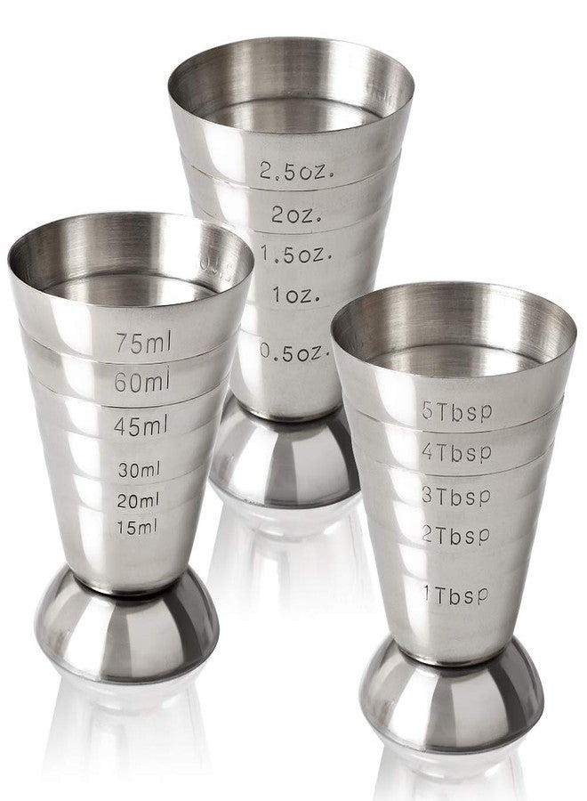 Cozihom Stainless Steel Measuring Cup, 2.5 oz, 75 ml, 5 Tbsp, Cocktail Jiggers, Pack of 2 - Image 4