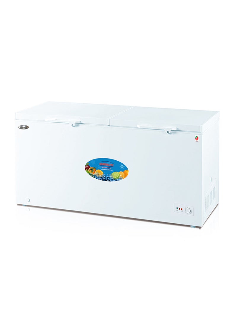 Generaltec Chest Freezer Double Door - Model GF800D, 600 Liters Capacity, Door Lock, 5 Years Compressor Warranty 600 L 260 W GF800D white