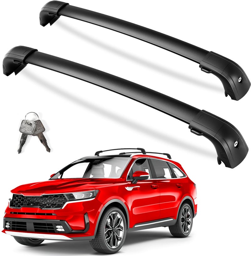 KINGGERI Lockable Roof Rack Cross Bars 220lbs Compatible with 2021-2026 KIA Sorento & Sorento Hybrid with Flush Side Rails, Heavy Duty Aluminum Roof Rails Crossbars Rooftop Cargo Carrier Luggage - Image 1