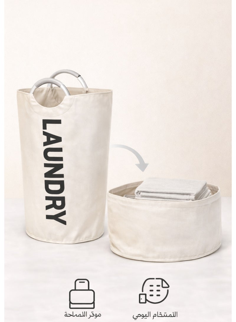 TSUMAB Collapsible Laundry Basket with Handles – Large Capacity Foldable Clothes Hamper, Durable Fabric, Modern Home Storage - Image 4