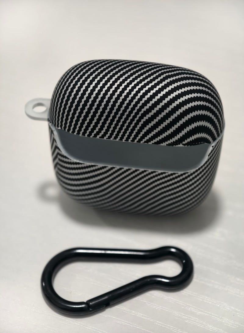 Suitable for Huawei Freebuds SE2 Earphone Case Protective Cover Carbon Fiber Pattern Soft Case with Mountaineering Buckle - Image 2